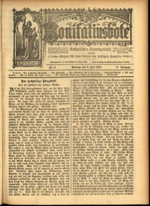 Erste Ausgabe vom Sonntag, den 03. Juni 1900.