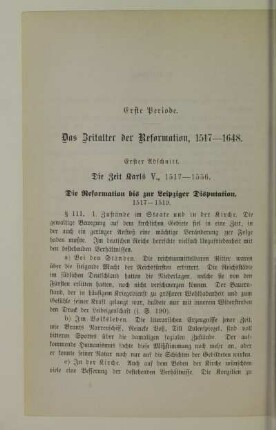 Erste Periode. Das Zeitalter der Reformation, 1517-1648