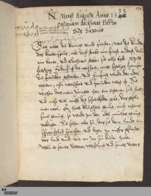 10. Lutherus mense Augusto a. 1532, postquam decesserat Elector Dux Saxoniae. Ej. vaticinium de seditione nobilium in Germania 1544. Memorabile factum exceptum ex ore ejus 1543