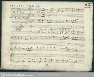 Cajo Fabricio. Excerpts - Mus.2477-F-109,2 : T, strings, bc