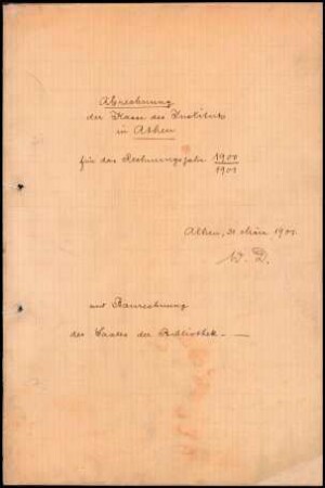 Abrechnung 1900/1901