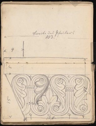 Skizzenbuch: Handskizzen von 1885: Pfeilerkapitell
