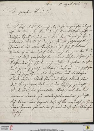 Brief von Joseph von Hammer-Purgstall an Friedrich Creuzer
