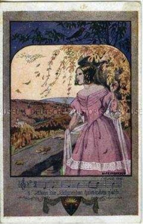 Liedillustration, Postkarte des Deutschen Schulvereins, Nr.1026
