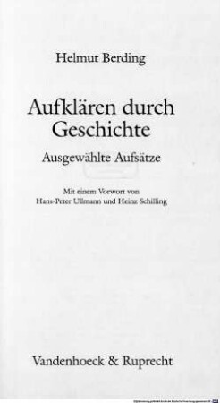 Aufklären durch Geschichte : ausgewählte Aufsätze