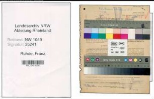 Entnazifizierung Franz Rohde , geb. 06.04.1899 (Revisor)