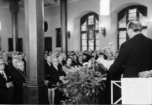 Freiburg: Kaufhaus; Ansprache: Ministerpräsident Filbinger (mit Saal)