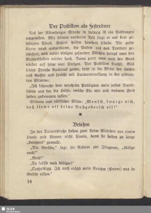 Der Postillon als Festredner