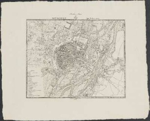 Taschen-Plan von München im Iahre 1825.
