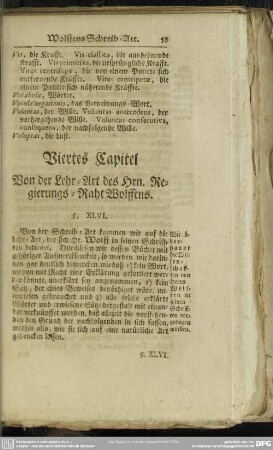 Vierstes Capitel Von der Lehr-Art des Hrn. Regierungs-Raht Wolffens