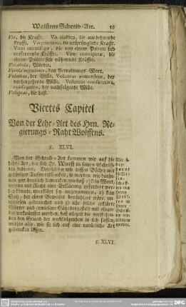 Vierstes Capitel Von der Lehr-Art des Hrn. Regierungs-Raht Wolffens
