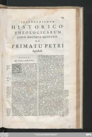 Caput I. Quis Primatus concessus sit Petro.