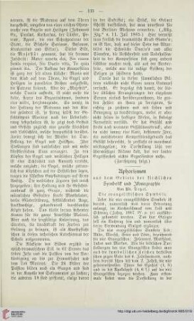 3: Aphorismen aus dem Gebiete der kirchlichen Symbolik und Ikonographie, [2] : die evangelischen Symbole