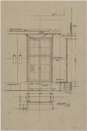 Döllgast, Hans; Nürnberg (Bayern); Gästehaus - Frühstückszimmer 2.; Fenster (Ansichten; Schnitte)