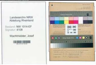 Entnazifizierung Josef Wachtmeister , geb. 10.05.1905 (Berufssoldat)