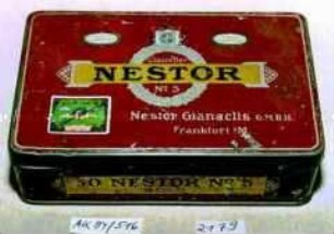 Blechdose für 50 Stück "Cigarettes NESTOR No. 5 Nestor Gianaclis G.M.B.H."