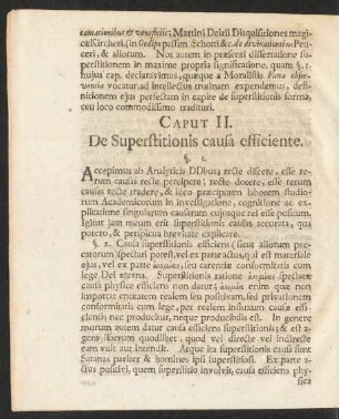 Caput II. De Superstitionis causa efficiente.