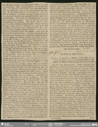 Allgemeine Literatur-Zeitung, Nr. 197, vom 25.06.1798 (Fragment), Jena
