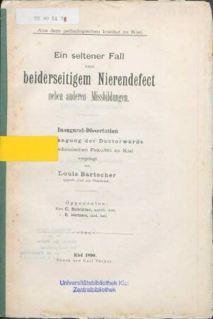 Ein seltener Fall von beiderseitigem Nierendefect neben anderen Missbildungen