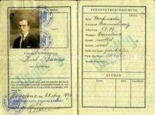 Reisepass von Kurt Brandes, ausgestellt vom deutschen Generalkonsulat in Barcelona
