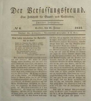 № 6. Cassel, den 21. Januar 1832.