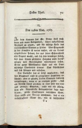 IX. Den 29sten May, 1767