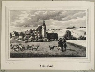 Die Kirche in Johnsbach (Glashütte-Johnsbach) im Osterzgebirge, aus: Sachsens Kirchen-Galerie von Hermann Schmidt