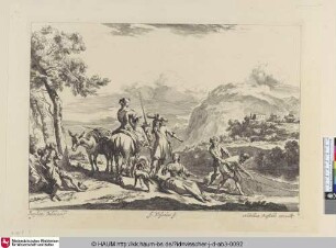 [Die Fischer; River-bank with fishermen hauling in the nets]
