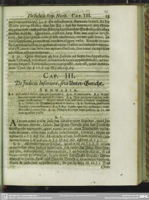 Cap. III. De Iudicio Inferiore, sive Unter-Gericht
