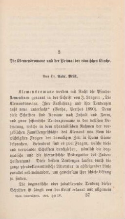 577-601 Die Klemensromane und der Primat der römischen Kirche