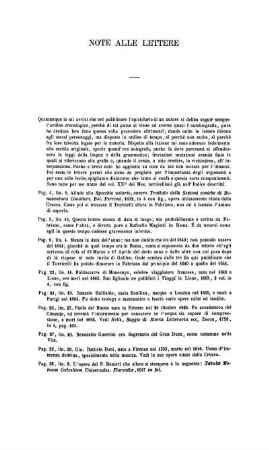 Note alle Lettere.