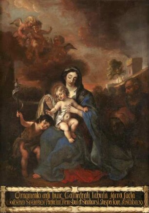 Die heilige Familie mit Johannes dem Täufer als Kind (sogenannte Blaue Madonna)