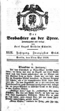 [21. Stueck, 27. Mai 1850]