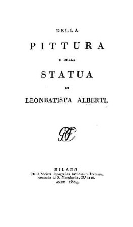 Della Pittura E Della Statua