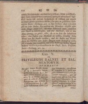 Cap. V. Privilegiis Balnei Et Balneatorvm