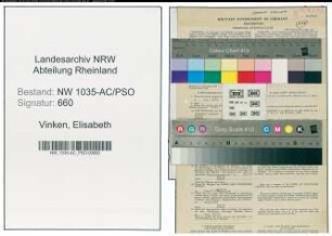 Entnazifizierung Elisabeth Vinken , geb. 22.09.1921 (Stenotypistin)