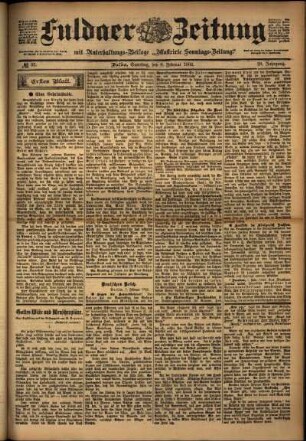 Erste Ausgabe vom Samstag, den 08. Februar 1902.