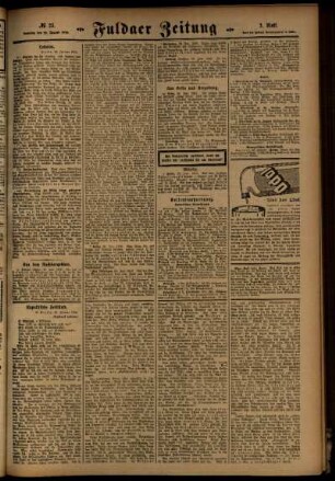 Zweite Ausgabe vom Samstag, den 29. Januar 1916.