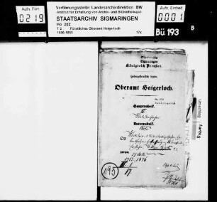 Stetten bei Haigerloch: Militär- und Rekrutierungssachen: Einberufungen, Entlassungen, Abwesende, Einsteher, Witwenpensionen usw.