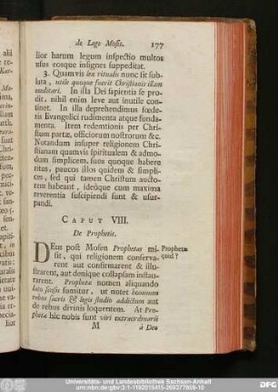 Caput VIII. De Prophetis.