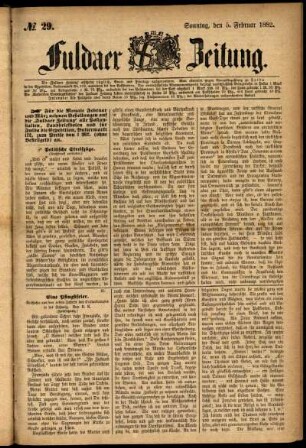 Ausgabe vom Sonntag, den 05. Februar 1882.