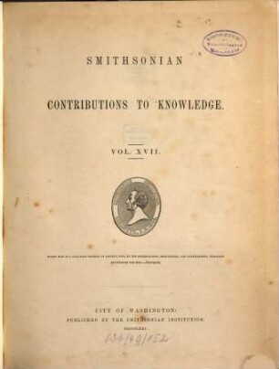 Smithsonian contributions to knowledge. 17. 1871