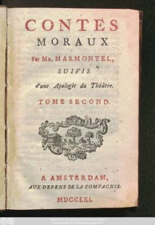 Tome 2: Contes Moraux : Suivis d'une Apologie du Théâtre