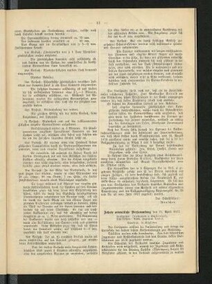 Zehnte ordentliche Versammlung den 21. April 1877