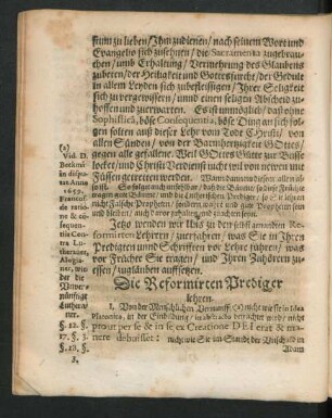Die Reformirten Prediger lehren.