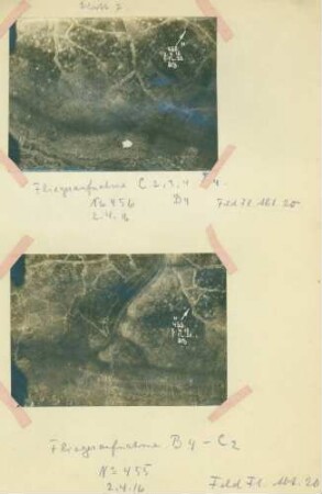 2 Fotos des Geländes in den Abschnitten C2, C3 und C4 sowie in den Abschnitten B4 - C2 (Luftbilder)