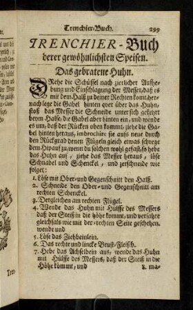 299-320, Das Trenchier=Buch derer gewöhnlichsten Speisen.