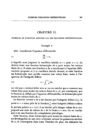 CHAPITRE II. - Exemples de fonctions définies par des équations différentielles.