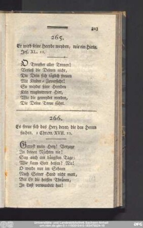 265. Er wird seine Heerde weyden, wie ein Hirte. Jes. XL. 11.
