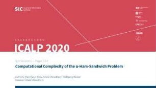 Computational Complexity of the α-Ham-Sandwich Problem: Q/A Session C - Paper C3.E